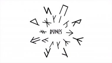 Rune harfleri, rünler alfabesi. Runik alfabe. Antik yazılar. Futhark.