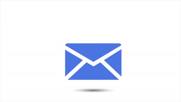 Значок электронной почты на белом фоне — стоковое видео