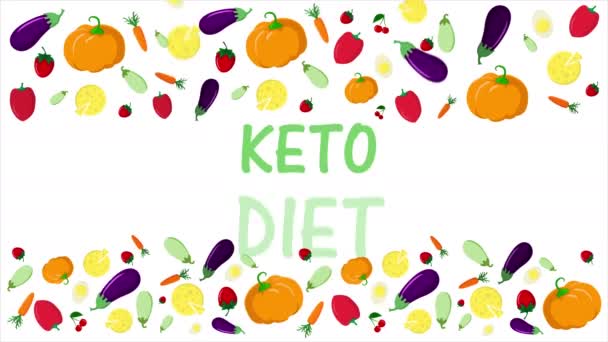 Keto Diet. Aliments sains - graisses, protéines et glucides — Video