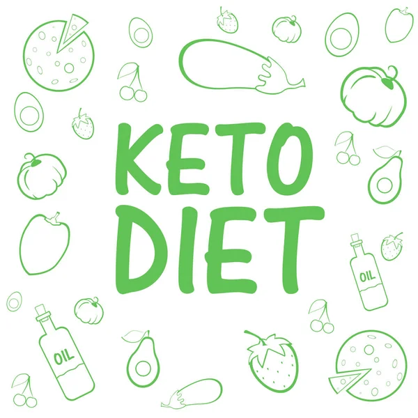 Keto-Diät. gesunde Ernährung - Fette, Proteine und Kohlenhydrate — Stockvektor