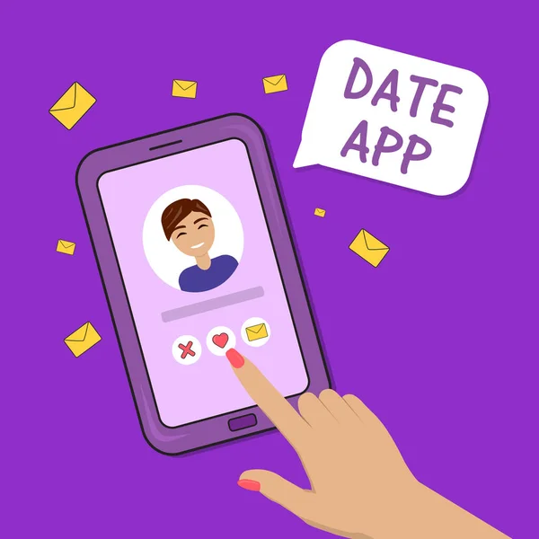Dating smartphone app concept — Stockvector