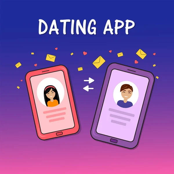 Dating smartphone app concept — Stockvector