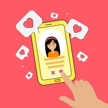 Akıllı telefon uygulaması ile flört etme kavramı