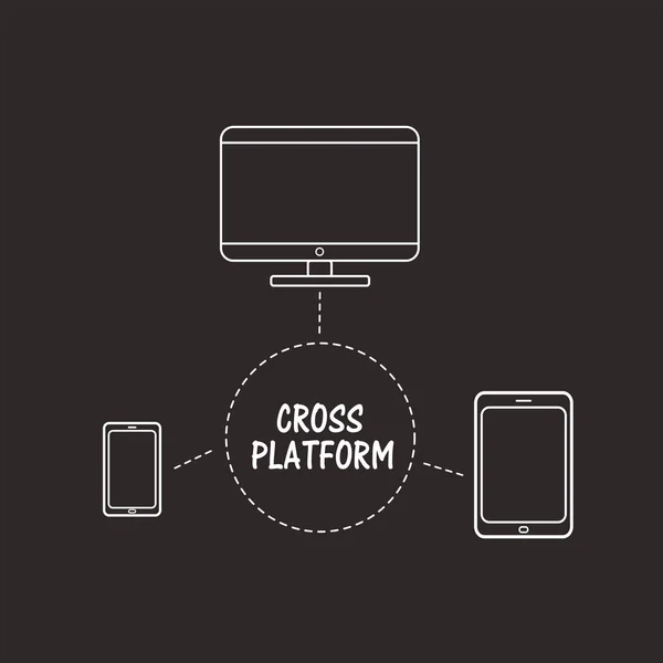 Çapraz Platform Web Uygulaması Geliştirme ve Esnekliği — Stok Vektör