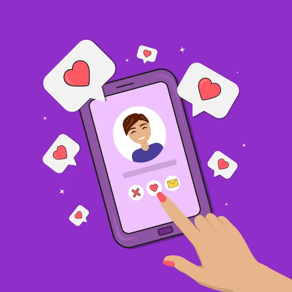 Dating smartphone app concept — Stockvector