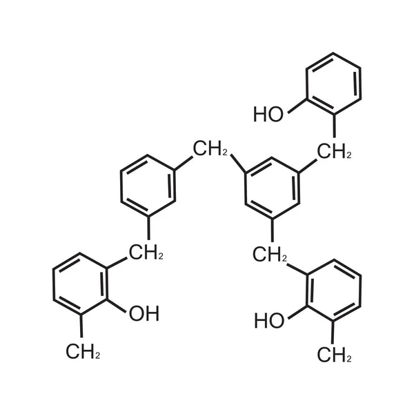 Fórmula química consistente en anillos de benceno. Ilustración vectorial — Archivo Imágenes Vectoriales