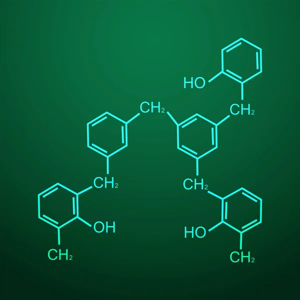 Formule chimique composée de cycles benzéniques. Illustration vectorielle — Image vectorielle