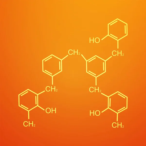 Fórmula química consistente en anillos de benceno. Ilustración vectorial — Vector de stock