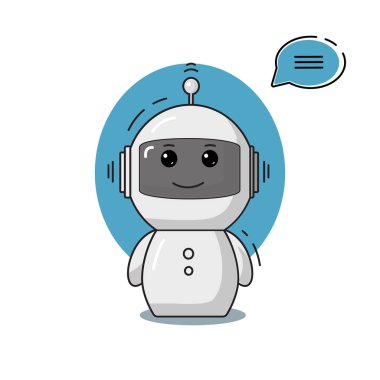 Sohbet etmek vektör çizim, sohbet bot veya chatterbot