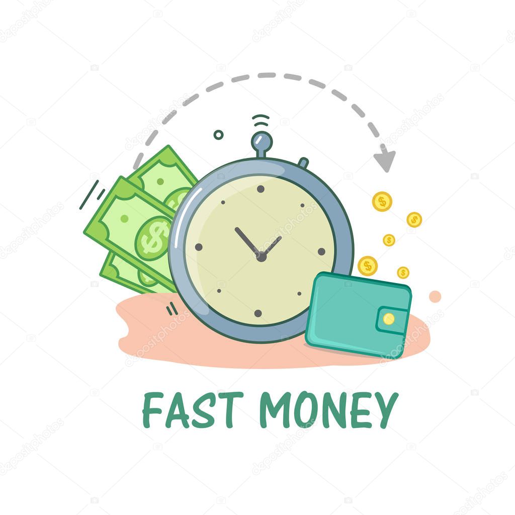 Stopwatch fast time rush hour concept. vector illustration