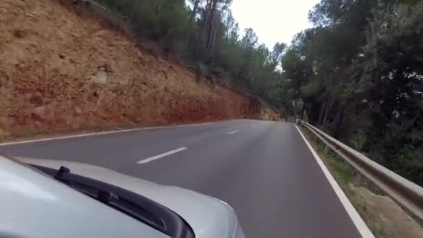 Autofahren auf Serpentinenstraße, Mittelmeerinsel Naturblick 2 — Stockvideo