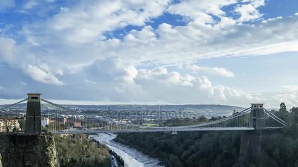 Подвесной мост Клифтона в Бристоле - видео времени — стоковое видео