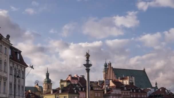 Sigismund's Column in Warsaw - Hyper Lapse Video — Stock Video