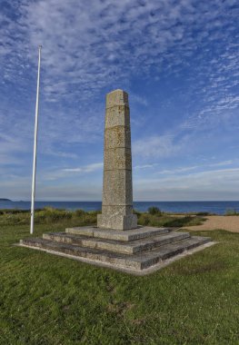 Devon İngiltere'de Slapton kum Beach civarındaki Amerikan savaş anıtı