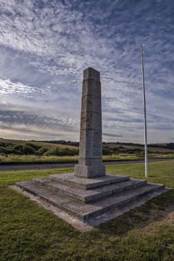 Devon İngiltere'de Slapton kum Beach civarındaki Amerikan savaş anıtı