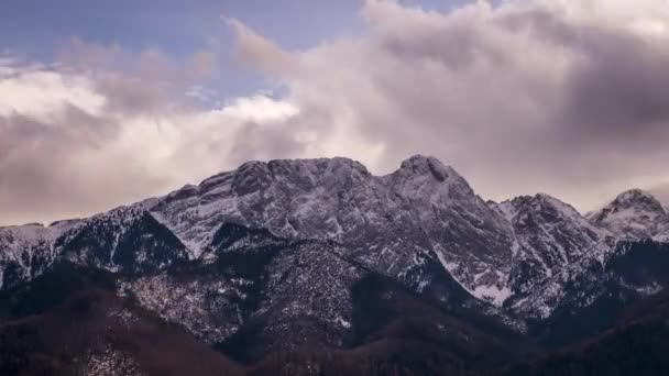 Vista Hacia Pico Giewont Las Montañas Polacas Tatra Time Lapse — Vídeos de Stock