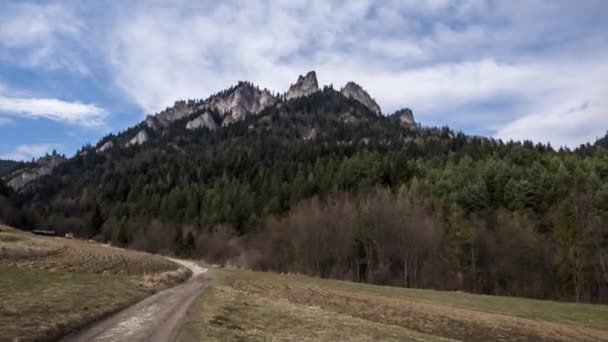 Trzy Korony Três Coroas Pieniny Mountains Polônia Time Lapse Video — Vídeo de Stock