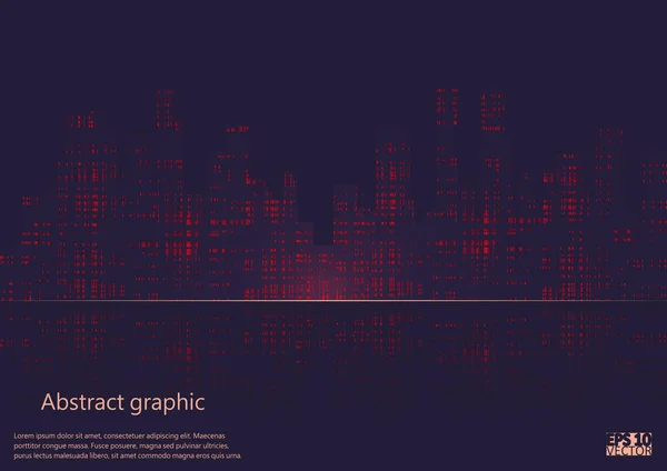 Ilustración vectorial noche ciudad . — Vector de stock