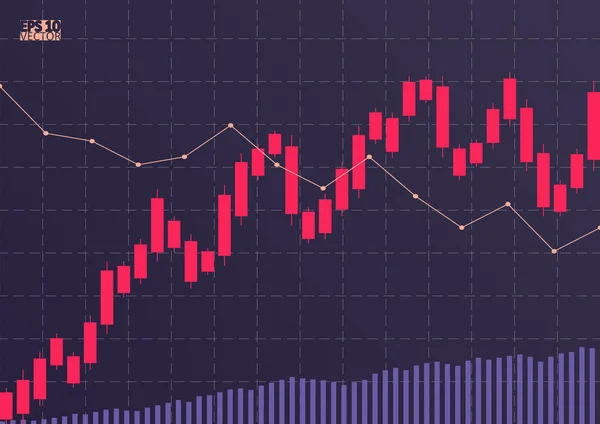 Fundo abstrato com gráfico de estoque. Eps10 Ilustração vetorial . — Vetor de Stock