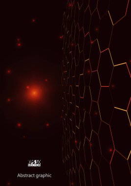 Altıgen yanarak bahislerin doğru ile fütüristik yüzeyi arka. Grafik illüstrasyon geometrik desenli. Eps10 vektör çizim.