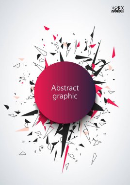 Soyut yönlü öğe birden çok parçaya kırık. Patlama etkisi. Eps10 vektör çizim.