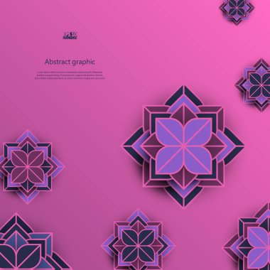 Arka plan ile geometrik çiçek. Eps10 vektör çizim.