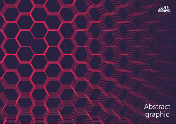 Grafik illüstrasyon geometrik desenli. Altıgen yanarak bahislerin doğru ile fütüristik yüzeyi arka. Eps10 vektör çizim.