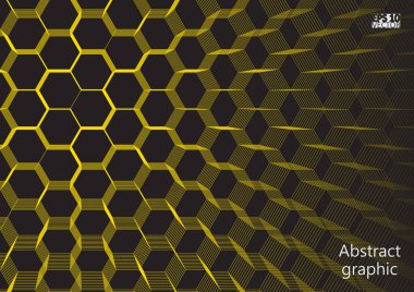 Grafik illüstrasyon geometrik desenli. Altıgen yanarak bahislerin doğru ile fütüristik yüzeyi arka. Eps10 vektör çizim.