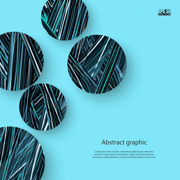 Abstracte geometrische vormen in cirkels met schaduw. Eps10 Vector Illustratie. — Stockvector