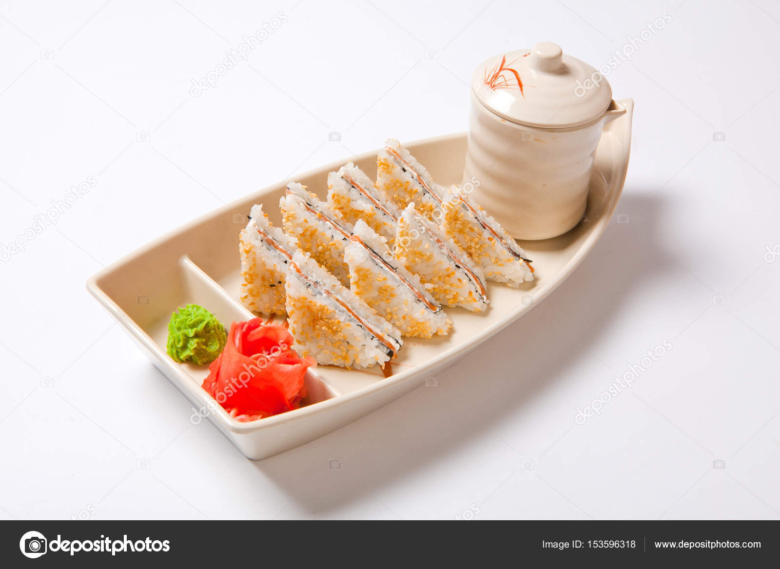 Onigiri with dried seaweed nori isolated on white background — Stock