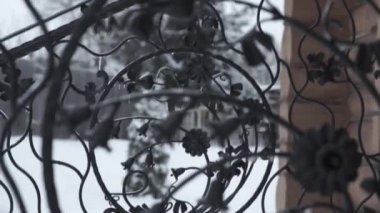 Öğeleri ve demir çit dövme sanatı. Sert Metal kıvırcık dekoratif öğeler. Vintage dekor öğeleri. Çit tasarım. Vintage. Güzel çit tasarım portre. Demir