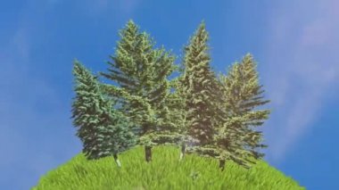 Çim animasyon sembolünden geri dönüşüm. Çevre animasyon hakkında bakım. ortam, ortam animasyon çevreleyen doğal çevrenin