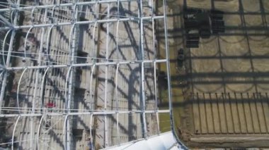 Havadan görünümü inşaat ve Futbol Stadyumu yeniden inşası. Stadyum ana bilgisayara yeniden inşası Dünya Futbol Şampiyonası 2018 yılında eşleşir. Rusya. İnşaat şirketi bir stadyum inşa