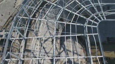 Havadan görünümü inşaat ve Futbol Stadyumu yeniden inşası. Stadyum ana bilgisayara yeniden inşası Dünya Futbol Şampiyonası 2018 yılında eşleşir. Rusya. İnşaat şirketi bir stadyum inşa