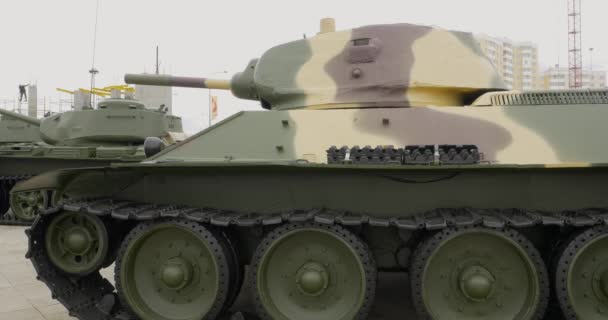 Soviet WW2 middle tank t-34. Tank of WWII t-34 — Stock Video