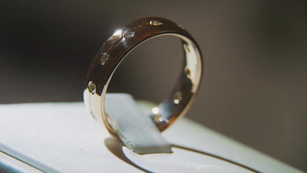 Vzácný diamant prstenů. Jemné luxusní diamantové šperky výloha s kroužkem pedant. Zlatý prsten s geniální izolované na černém pozadí