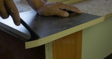 Mobilya fabrikası. El ile biter, closeup üzerinde kırpma