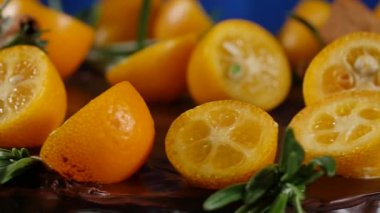 Pasta biberiye, Kamkat ve zencefilli kurabiye ile dekore edilmiştir. Kamkat ve tarçınlı kek dekore edilmiştir
