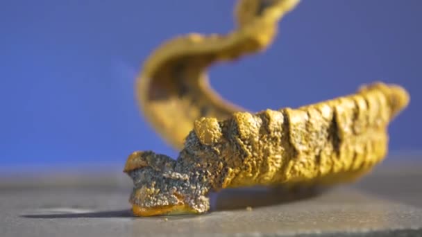 Pharaohs Snake. Chemical reaction with fire. Beautiful and terrifying reaction. Thiocyanate quicksilver — Stock Video