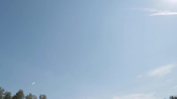 Λούνα παρκ στις όχθες του ποταμού. Ρόδα, γαλάζιο ουρανό και ποταμό. Πάρκο με μεγάλη ρόδα λούνα παρκ — Αρχείο Βίντεο
