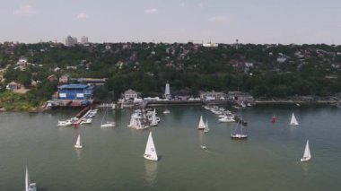 Kargo hava görünümünü Singapur limanda gemi. Görüntüleri