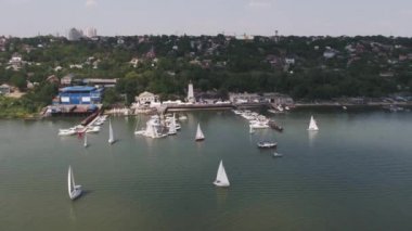 Kargo hava görünümünü Singapur limanda gemi. Görüntüleri