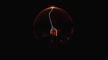 Elektrostatik plazma küresi karanlıkta. Tesla coil - fizik deney