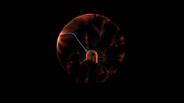 Elektrostatik plazma küresi karanlıkta. Tesla coil - fizik deney