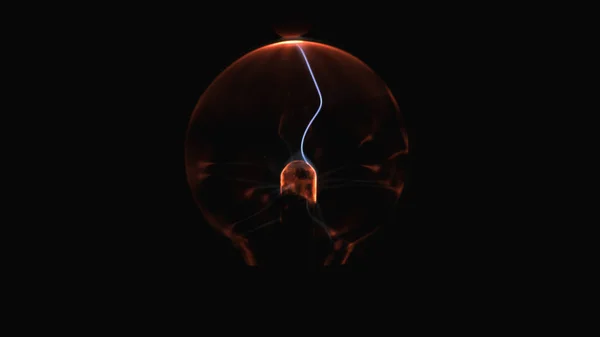 Электростатическая плазменная сфера в темноте. Катушка Тесла - физический эксперимент — стоковое фото