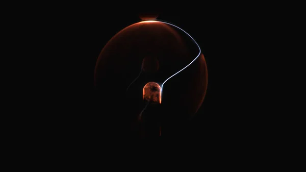 Esfera de plasma electrostático en la oscuridad. Bobina Tesla - experimento de física — Foto de Stock