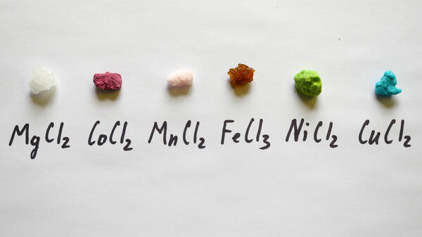 Chloride magnesium Chloride cobalt chloride manganese chloride ferric Nickel, copper