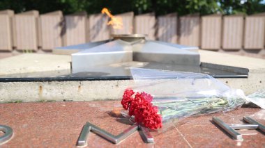 Eternal Flame - Dünya Savaşı'nda zafer sembolü. Yanan ebedi alev ve star adlı askerlerin toplu mezar. Anma törenine, 