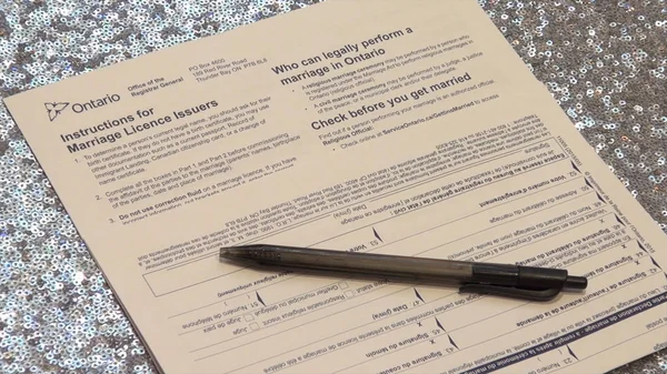 Marriage certificate form application to be married legally. The form of registration of marriage. Marriage certificate form application to be married legally. Wedding. America