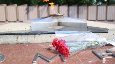 Eternal Flame - Dünya Savaşı'nda zafer sembolü. Yanan ebedi alev ve star adlı askerlerin toplu mezar. Anma törenine, 